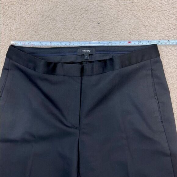 NWOT Theory Tux Wool Blend Straight Slim Leg Mid Rise Black Pants Sz 2 - Picture 9 of 12